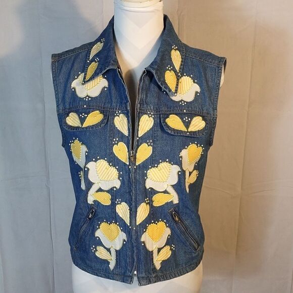 First Class Embellished Denim Women's Vest - Picture 7 of 7